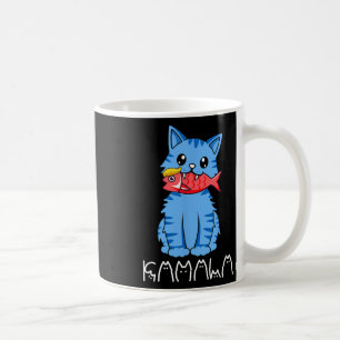 Kamala Cat Eat Fish Funny Harris Trump 2024 voor m Koffiemok