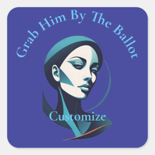 Kamala Cat Lady 2024 Stemming Thunder_Cove Vierkante Sticker