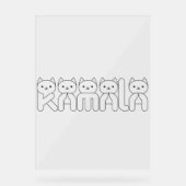 Kamala Cat Letter President 2024 Acryl Bord (Voorkant)