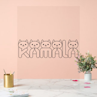 Kamala Cat Letter President 2024 Acryl Bord
