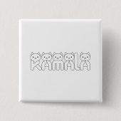 Kamala Cat Letter President 2024 Vierkante Button 5,1 Cm (Voorkant)