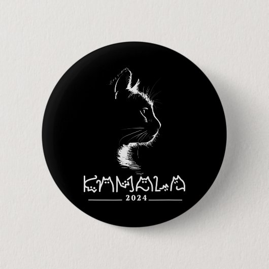 Kamala Cat Voting Kamala-harris 2024 Ronde Button 5,7 Cm (Voorkant)