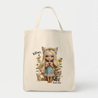 Kamala Cats Kinder aangepaste gepersonaliseerde ki Tote Bag