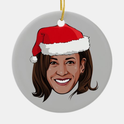 Kamala Claus 2020 Vakkeramisch Ornament (Voorkant)