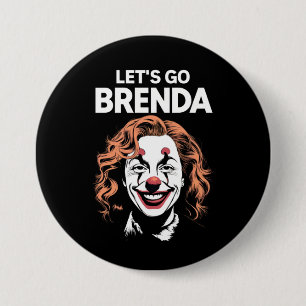 Kamala Clown Laten we gaan Brenda Ronde Button 7,6 Cm