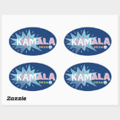 KAMALA COMIC MADAM PRESIDENT KAMALA HARRIS 2024 OVALE STICKER (Vel)