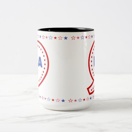 Kamala, Comma La, 2024 Patriottisch Tweekleurige Koffiemok (Center)