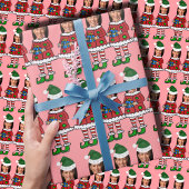 Kamala Custom Gezicht foto Elf Kerstmis Grappig Ro Cadeaupapier