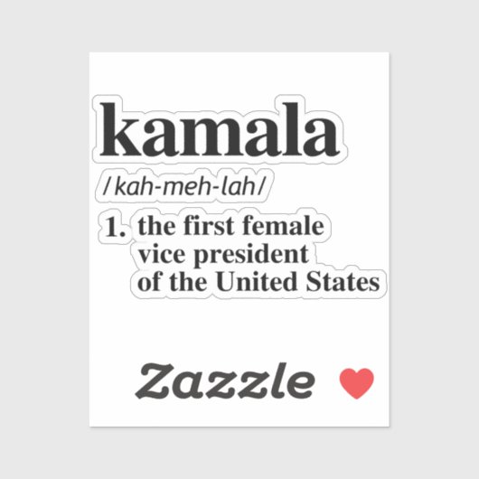 Kamala Definitie: Eerste Vrouw Vice President Sticker (Vel)