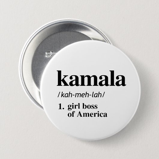 Kamala Definitie: Meisje baas van Amerika Ronde Button 7,6 Cm (Voorkant /achterkant)