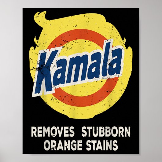 Kamala detergent verwijdert hardnekkige Oranje vle Poster (Voorkant)