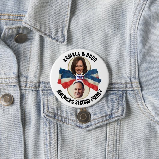 Kamala & Doug 2020 Ronde Button 7,6 Cm (In situ)