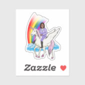 KAMALA EENHOORN EN REGENBOOG STICKER (Vel)