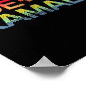 Kamala en Bold Retro Rainbow Pride Biden Harris Poster (Hoek)