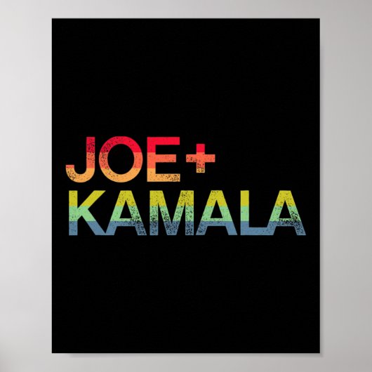 Kamala en Bold Retro Rainbow Pride Biden Harris Poster (Voorkant)