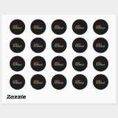 Kamala en Bold Retro Rainbow Pride Biden Harris Ronde Sticker (Vel)
