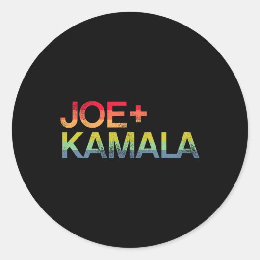 Kamala en Bold Retro Rainbow Pride Biden Harris Ronde Sticker (Voorkant)