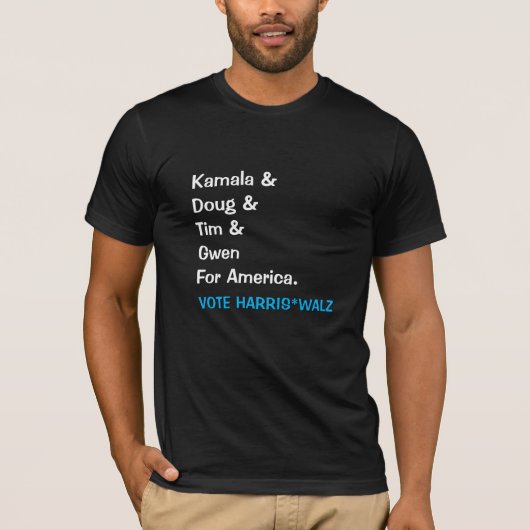Kamala en Doug en Tim en Gwen voor Amerika T-shirt (Voorkant)