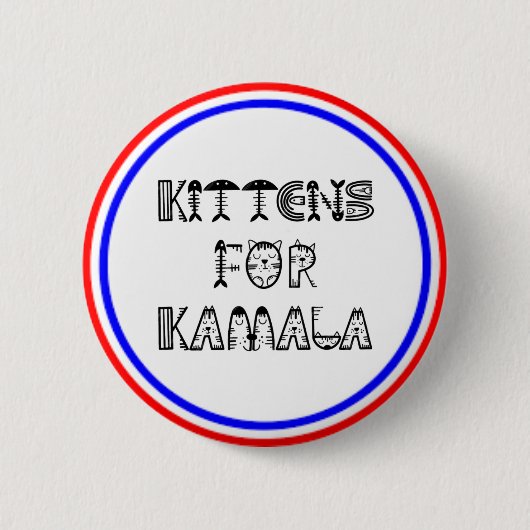 KAMALA en KITTENS zijn patriottisch Ronde Button 5,7 Cm (Voorkant)
