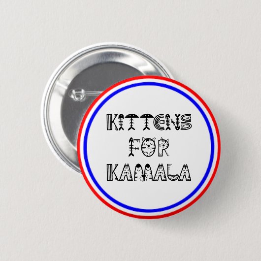 KAMALA en KITTENS zijn patriottisch Ronde Button 5,7 Cm (Voorkant /achterkant)