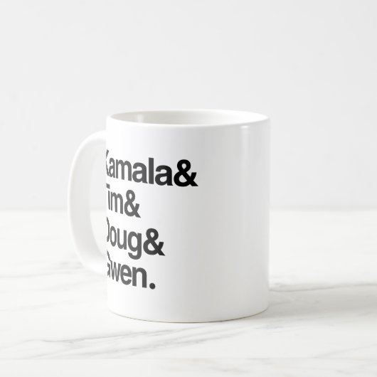 Kamala en Tim en Doug en Gwen Koffiemok (Voorkant links)