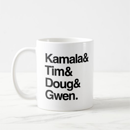 Kamala en Tim en Doug en Gwen Koffiemok (Links)