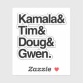 Kamala en Tim en Doug en Gwen Sticker (Vel)
