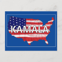 Kamala en USA in vlagkleuren Briefkaart