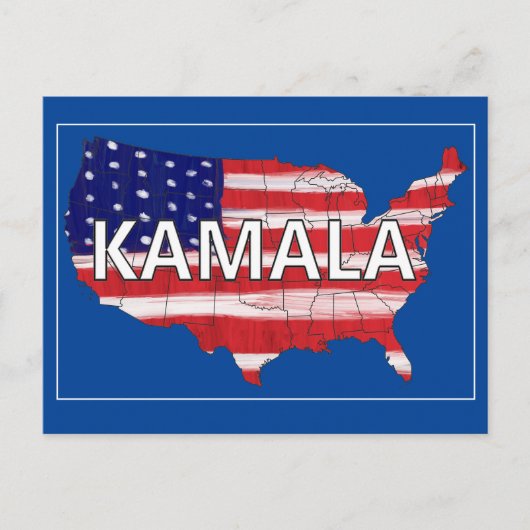 Kamala en USA in vlagkleuren Briefkaart (Voorkant)