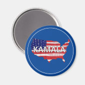 Kamala en USA in vlagkleuren Magneet (Voorkant / Achterkant)
