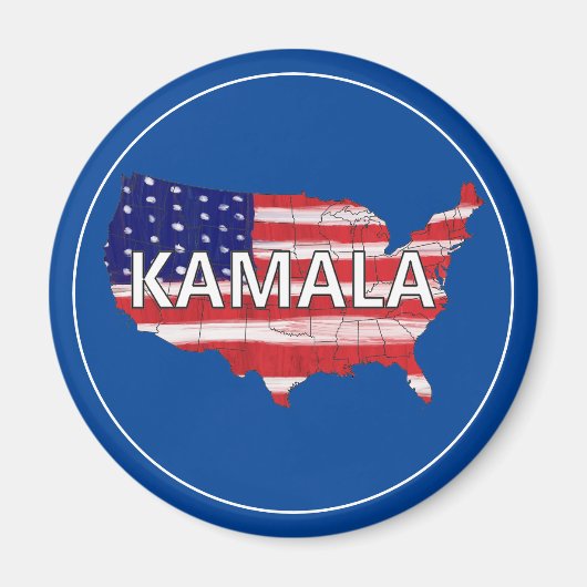 Kamala en USA in vlagkleuren Magneet (Voorkant)
