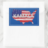 Kamala en USA in vlagkleuren Rechthoekige Sticker (Tas)