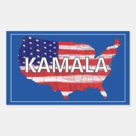 Kamala en USA in vlagkleuren Rechthoekige Sticker