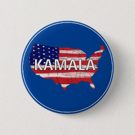Kamala en USA in vlagkleuren Ronde Button 5,7 Cm