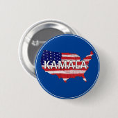 Kamala en USA in vlagkleuren Ronde Button 5,7 Cm (Voorkant /achterkant)