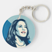 Kamala Forward Posterized Stijl Kunstketen Sleutelhanger (Achterkant)