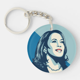 Kamala Forward Posterized Stijl Kunstketen Sleutelhanger