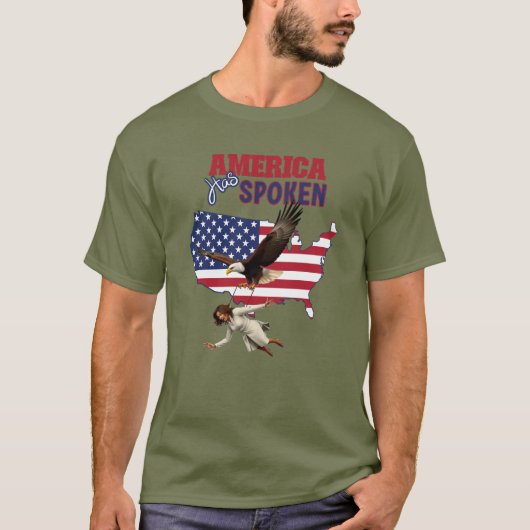 Kamala Funny America heeft gesproken Eagle USA T-shirt (Voorkant)