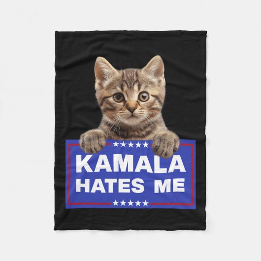 Kamala Haat Me Pro-Trump 2024 Conservatief Patrio Fleece Deken (Voorkant)