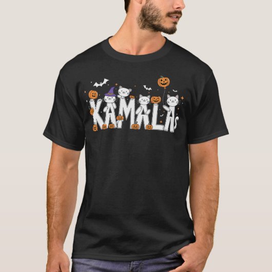 Kamala Halloween Cat Kamala Haris Pumpkin Witch Ha T-shirt (Voorkant)