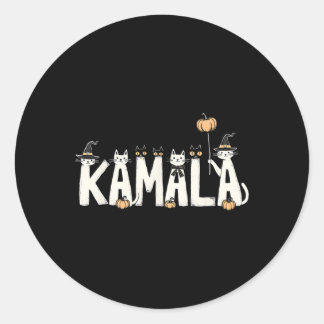 Kamala Halloween Cat Lover Heks Naam Design Ronde Sticker