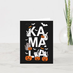 Kamala Halloween Cat Pumpkin Witch Pet Lover Kamal Kaart