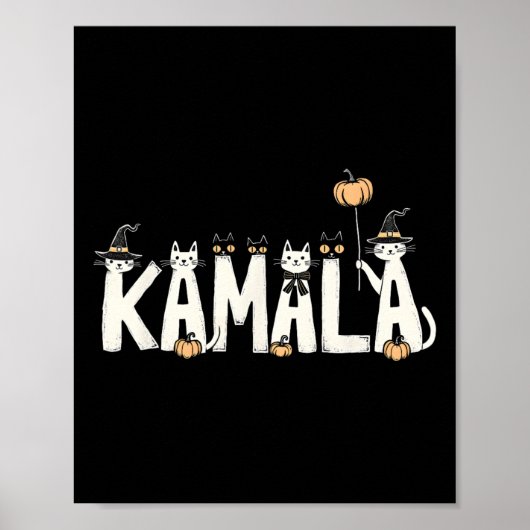 Kamala Halloween Kat Liefhebber Heks Naam Ontwerp Poster (Voorkant)