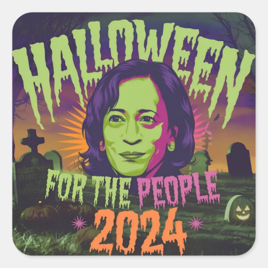 Kamala Halloween Sticker: feestelijk nieuw model Vierkante Sticker (Voorkant)
