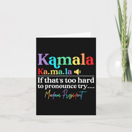 Kamala Hariss La als dat te moeilijk is om uit te  Kaart (Voorkant)