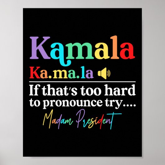 Kamala Hariss La als dat te moeilijk is om uit te Poster (Voorkant)