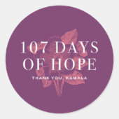 Kamala Harris 107 Days Ronde Sticker (Voorkant)