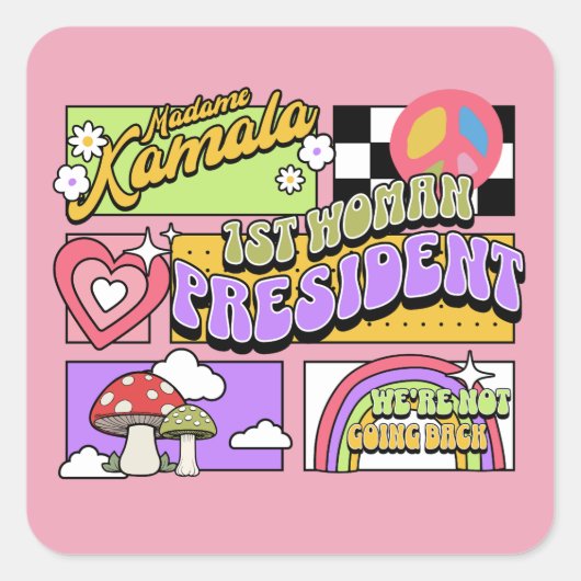 Kamala Harris 1e vrouw President Inauguratie Vierkante Sticker (Voorkant)