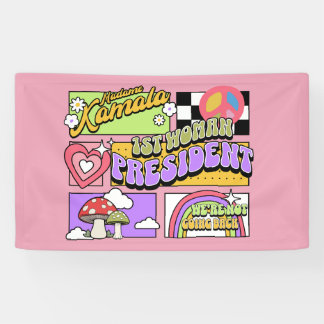 Kamala Harris 1e vrouwelijke president inauguratie Spandoek