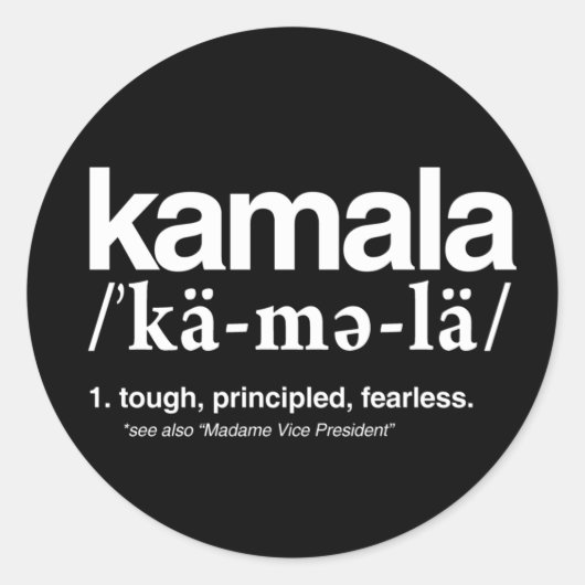 Kamala Harris 2020 Classic Round Sticker (Voorkant)
